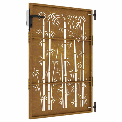 Garden Gate 85x125 cm Corten Steel Bamboo Design
