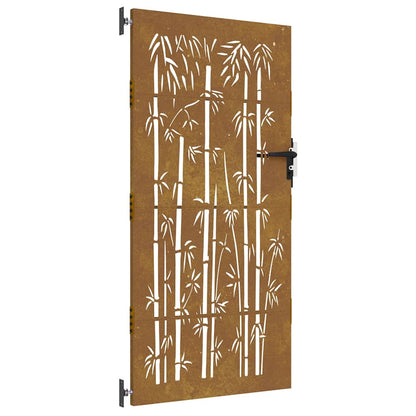 Garden Gate 85x175 cm Corten Steel Bamboo Design