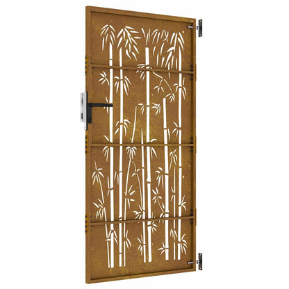 Garden Gate 85x175 cm Corten Steel Bamboo Design