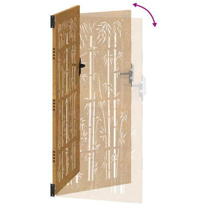 Garden Gate 85x175 cm Corten Steel Bamboo Design