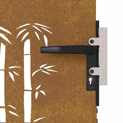 Garden Gate 85x175 cm Corten Steel Bamboo Design