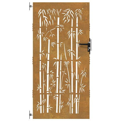 Garden Gate 85x200 cm Corten Steel Bamboo Design