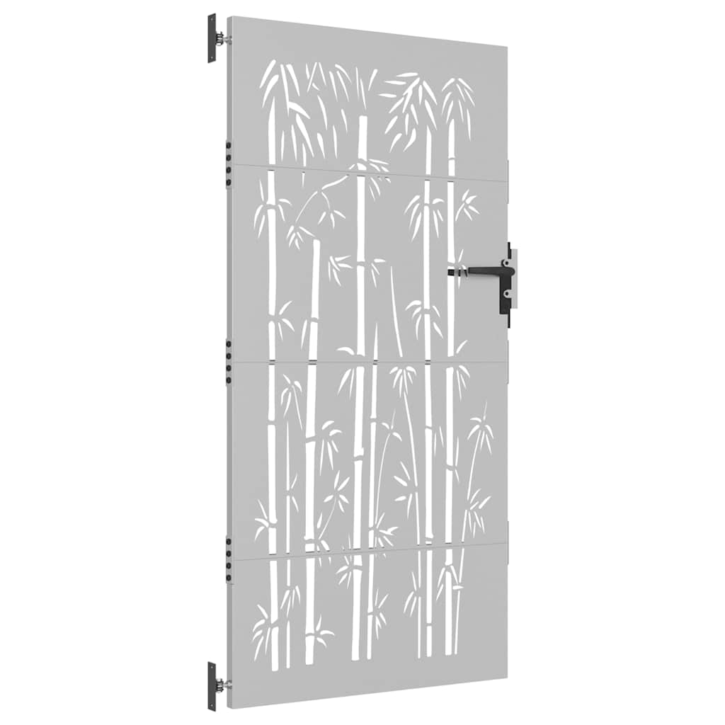 Garden Gate 85x200 cm Corten Steel Bamboo Design