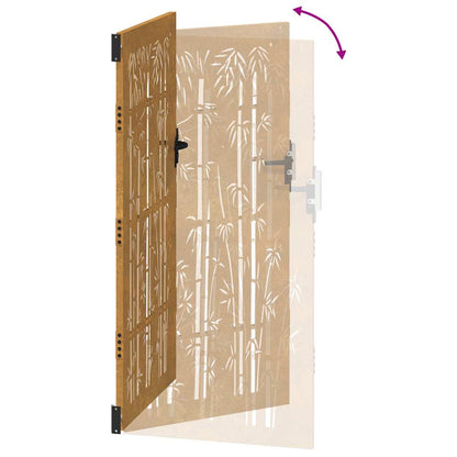 Garden Gate 85x200 cm Corten Steel Bamboo Design