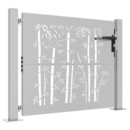 Garden Gate 105x105 cm Corten Steel Bamboo Design