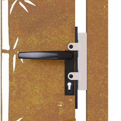 Garden Gate 105x105 cm Corten Steel Bamboo Design