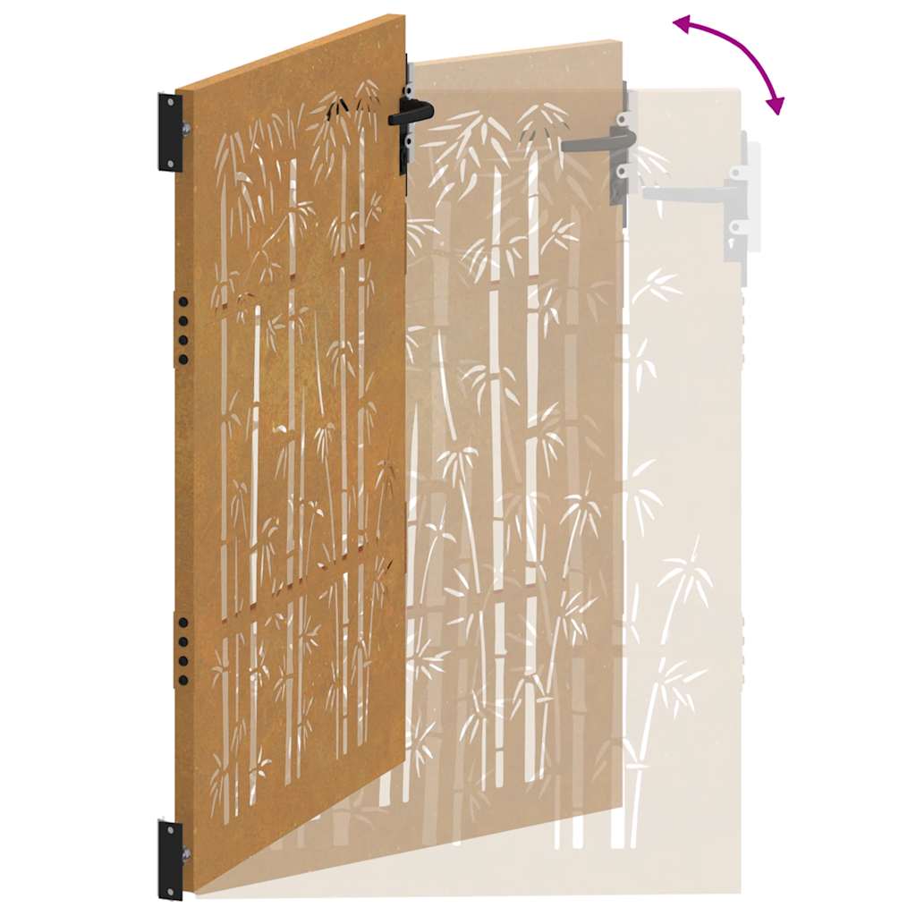 Garden Gate 105x155 cm Corten Steel Bamboo Design
