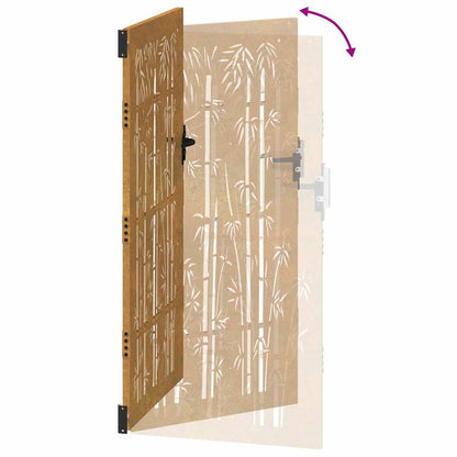 Garden Gate 105x180 cm Corten Steel Bamboo Design