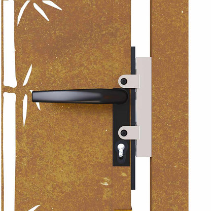Garden Gate 105x180 cm Corten Steel Bamboo Design