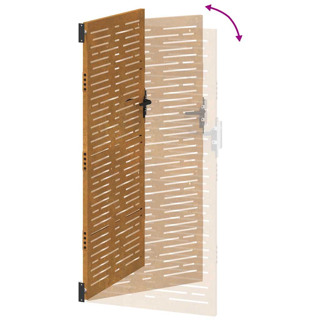 Garden Gate 85x175 cm Corten Steel Square Design