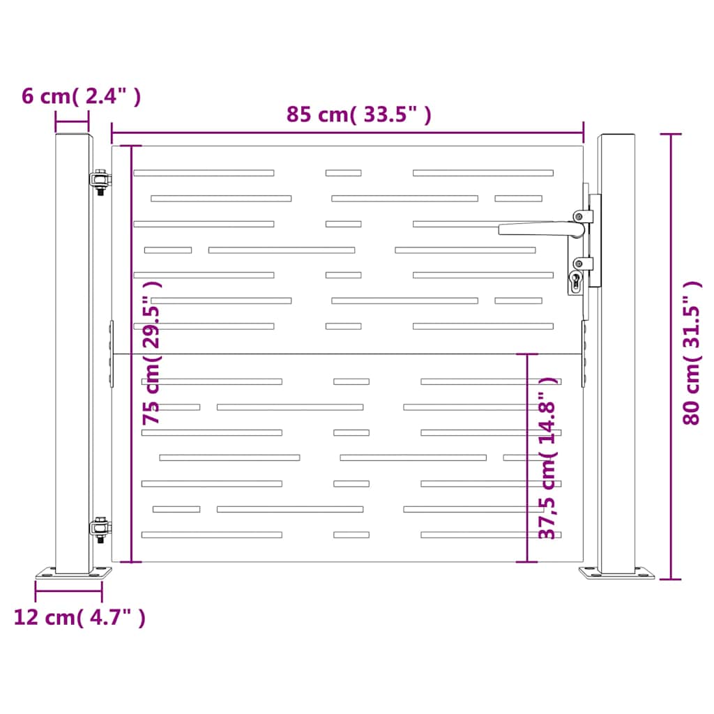 Garden Gate 105x80 cm Corten Steel Square Design