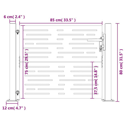 Garden Gate 105x80 cm Corten Steel Square Design