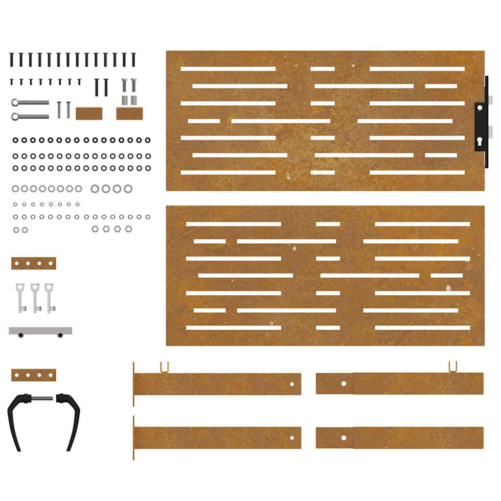 Garden Gate 105x105 cm Corten Steel Square Design