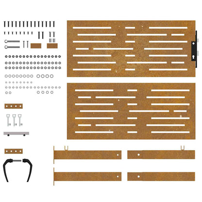 Garden Gate 105x105 cm Corten Steel Square Design
