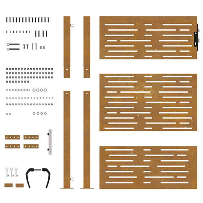 Garden Gate 105x155 cm Corten Steel Square Design
