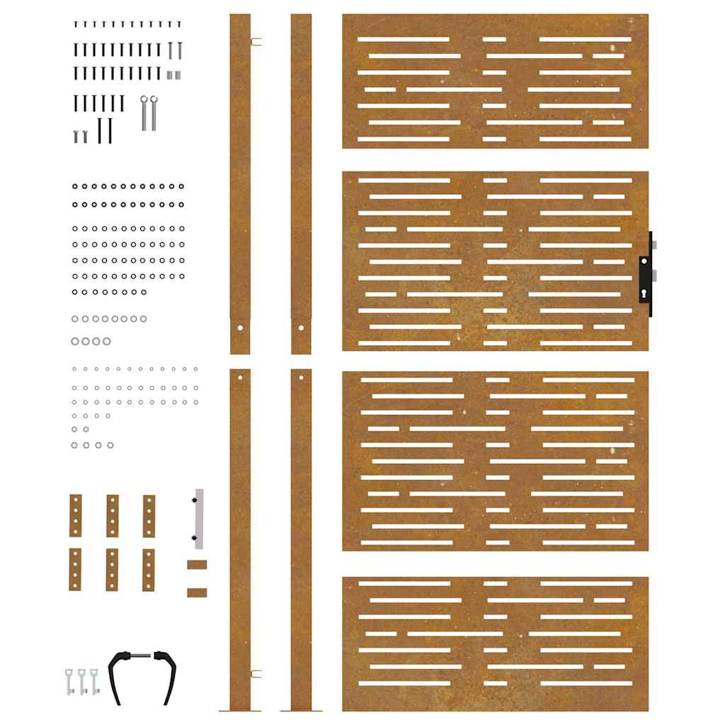 Garden Gate 105x205 cm Corten Steel Square Design