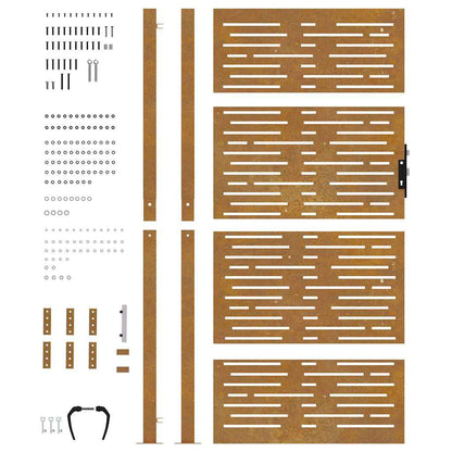 Garden Gate 105x205 cm Corten Steel Square Design