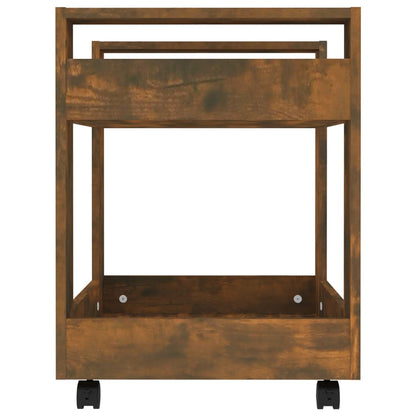 Desk Trolley Smoked Oak 60x45x60 cm Engineered Wood