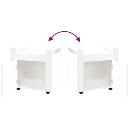 Desk Trolley White 60x45x60 cm Engineered Wood