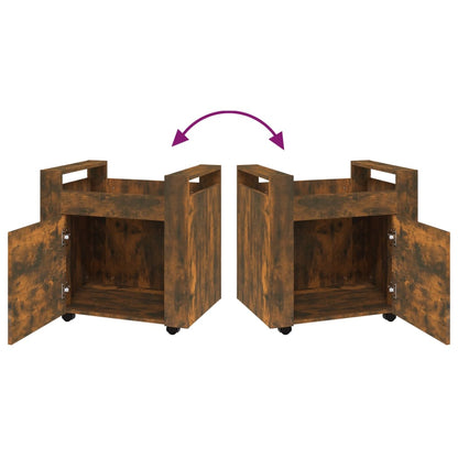 Desk Trolley Smoked Oak 60x45x60 cm Engineered Wood