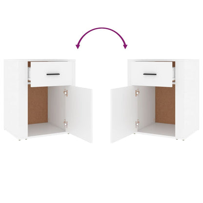 Bedside Cabinet White 50x36x60 cm Engineered Wood