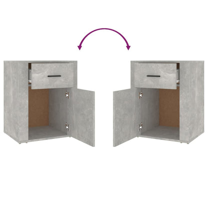 Bedside Cabinet Concrete Grey 50x36x60 cm Engineered Wood