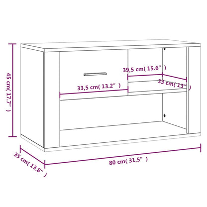 Shoe Cabinet Brown Oak 80x35x45 cm Engineered Wood