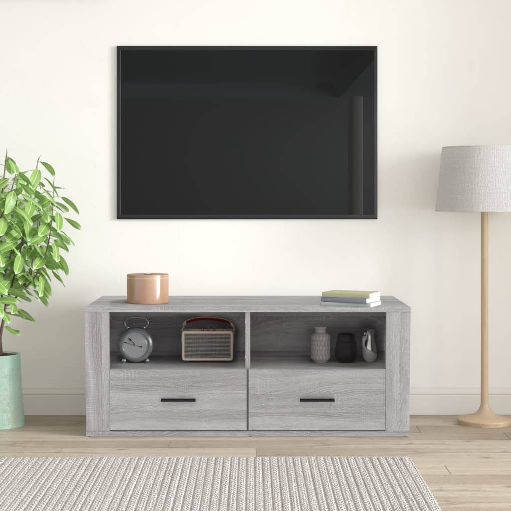 TV Cabinet Grey Sonoma 100x35x40 cm Engineered Wood