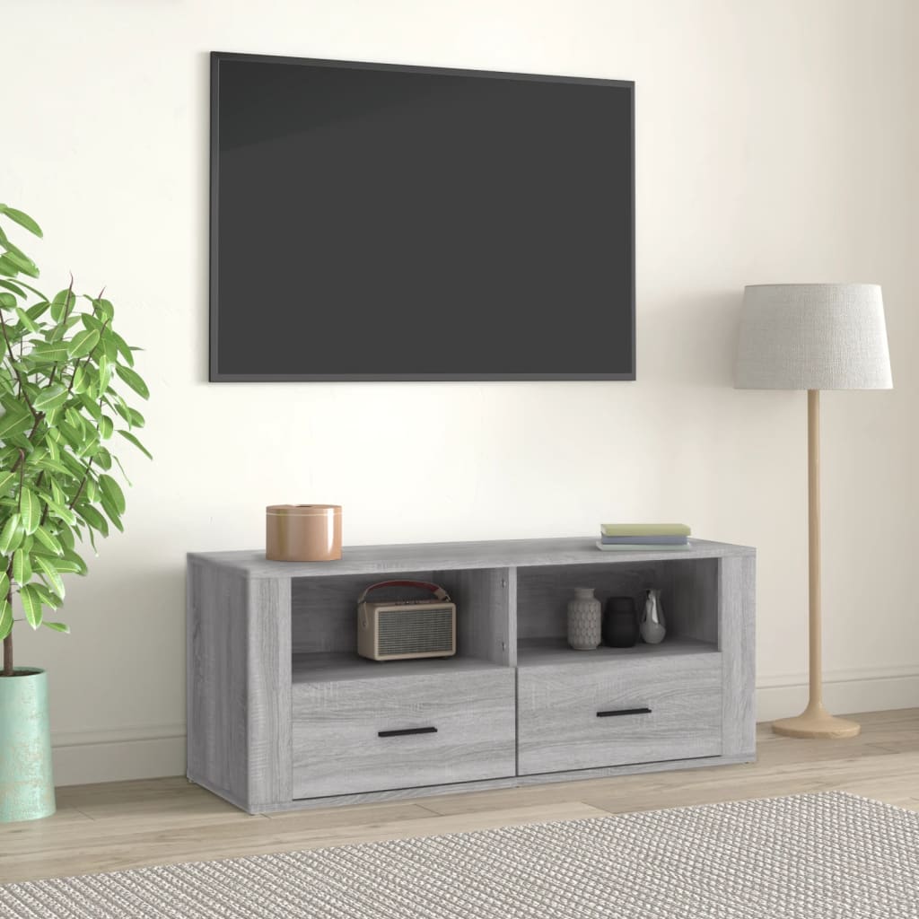 TV Cabinet Grey Sonoma 100x35x40 cm Engineered Wood