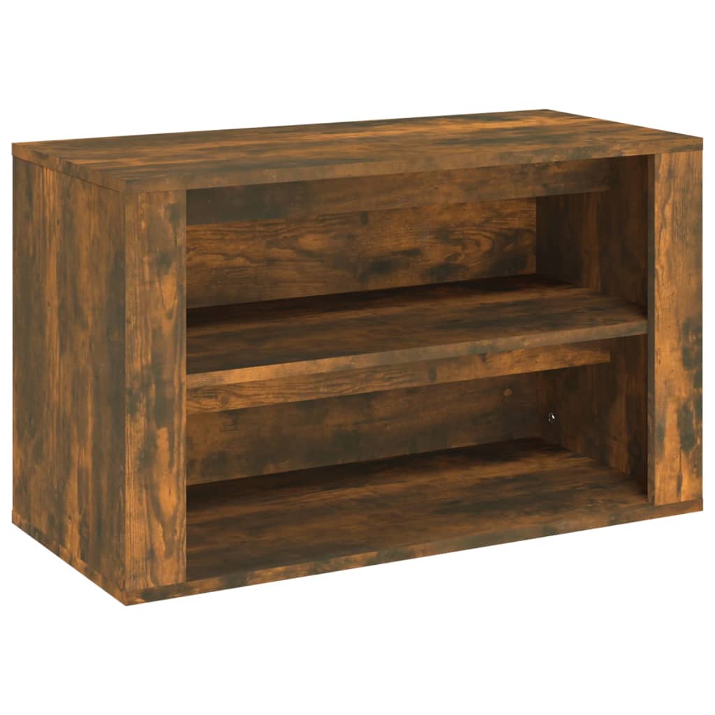 Shoe Rack Smoked Oak 75x35x45 cm Engineered Wood