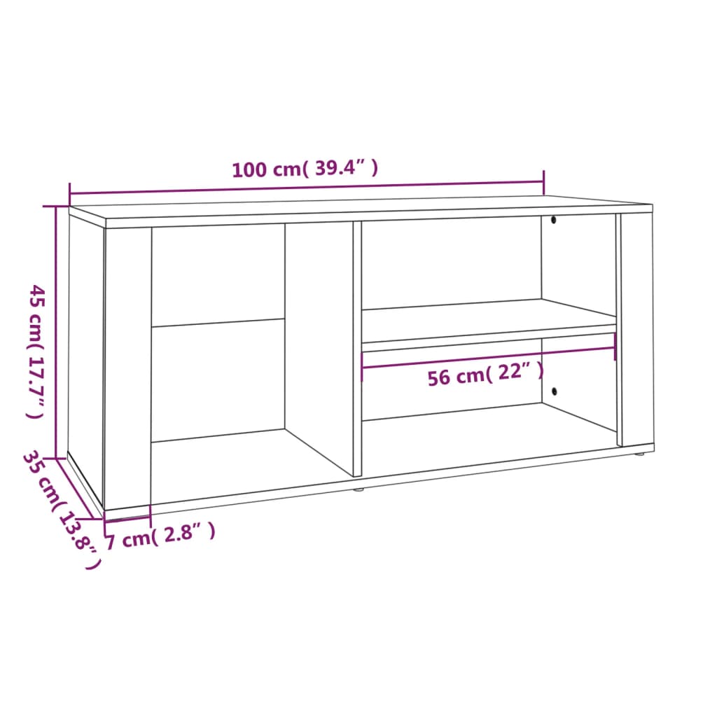 Shoe Cabinet Brown Oak 100x35x45 cm Engineered Wood