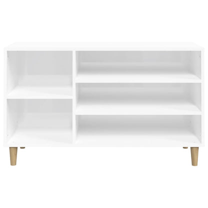 Shoe Cabinet High Gloss White 102x36x60 cm Engineered Wood