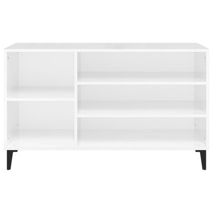 Shoe Cabinet High Gloss White 102x36x60 cm Engineered Wood
