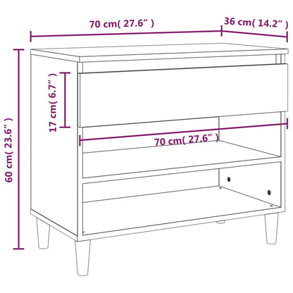 Shoe Cabinet White 70x36x60 cm Engineered Wood