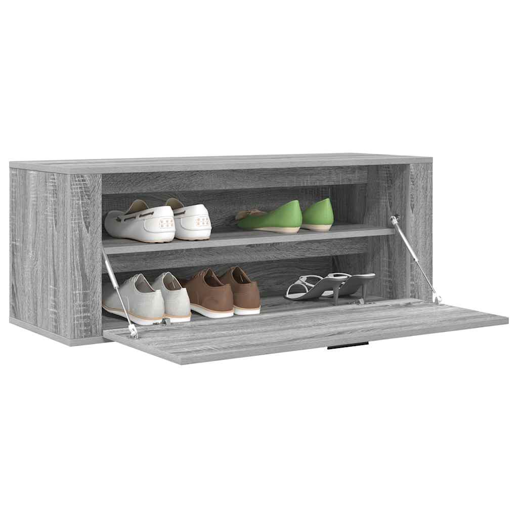 Wall Shoe Cabinet Grey Sonoma 100x35x38 cm Engineered Wood