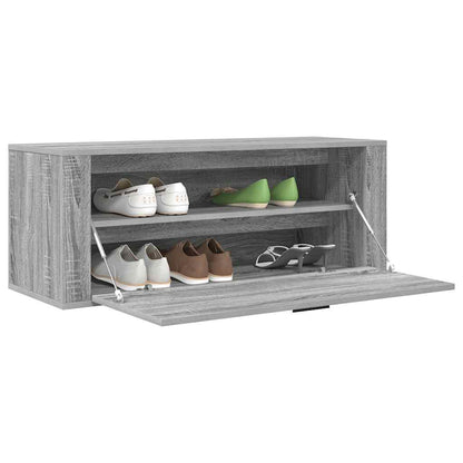 Wall Shoe Cabinet Grey Sonoma 100x35x38 cm Engineered Wood