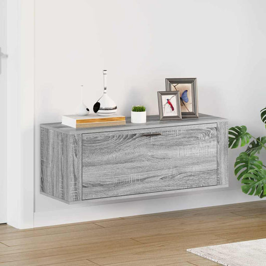 Wall Shoe Cabinet Grey Sonoma 100x35x38 cm Engineered Wood