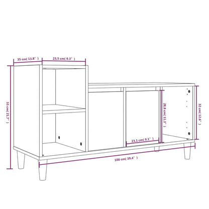 TV Cabinet Smoked Oak 100x35x55 cm Engineered Wood