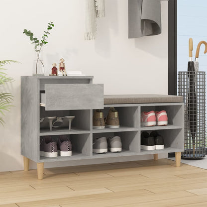 Shoe Cabinet Concrete Grey 102x36x60 cm Engineered Wood
