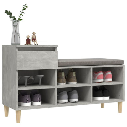 Shoe Cabinet Concrete Grey 102x36x60 cm Engineered Wood