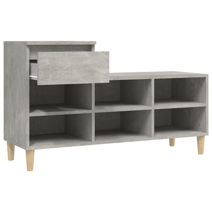 Shoe Cabinet Concrete Grey 102x36x60 cm Engineered Wood