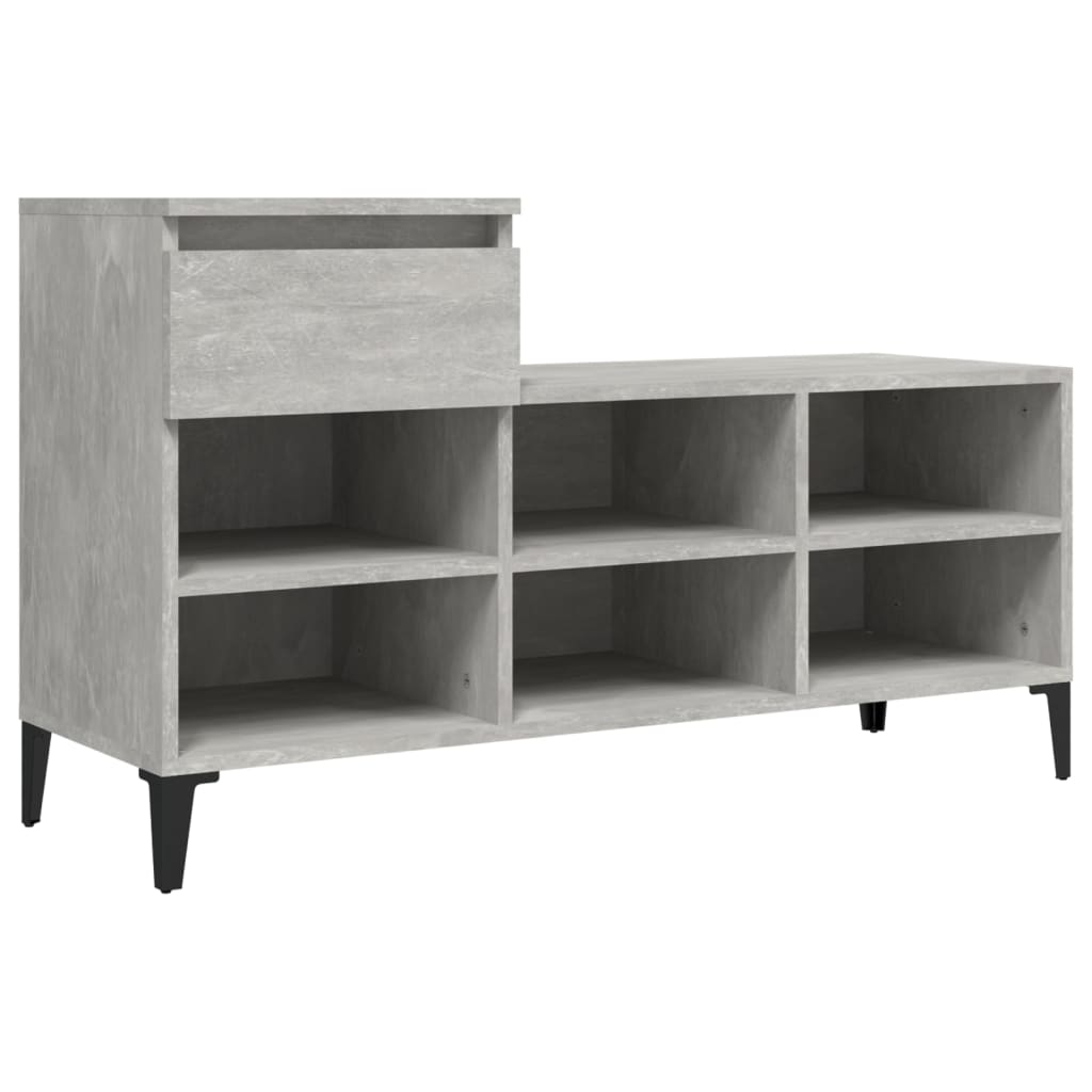 Shoe Cabinet Concrete Grey 102x36x60 cm Engineered Wood