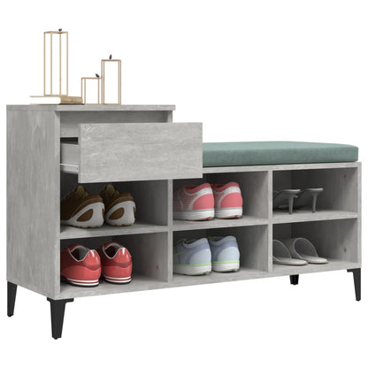 Shoe Cabinet Concrete Grey 102x36x60 cm Engineered Wood