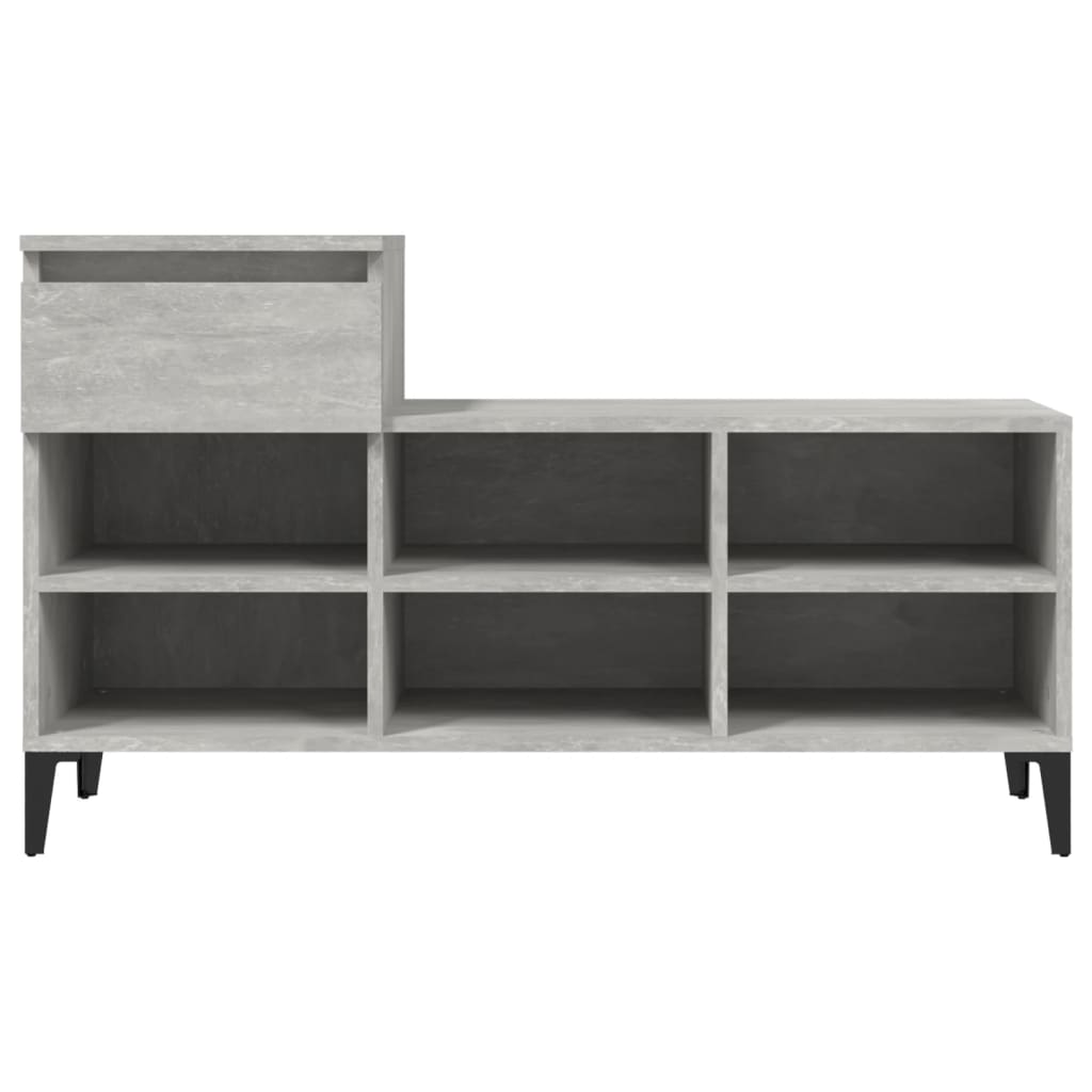 Shoe Cabinet Concrete Grey 102x36x60 cm Engineered Wood