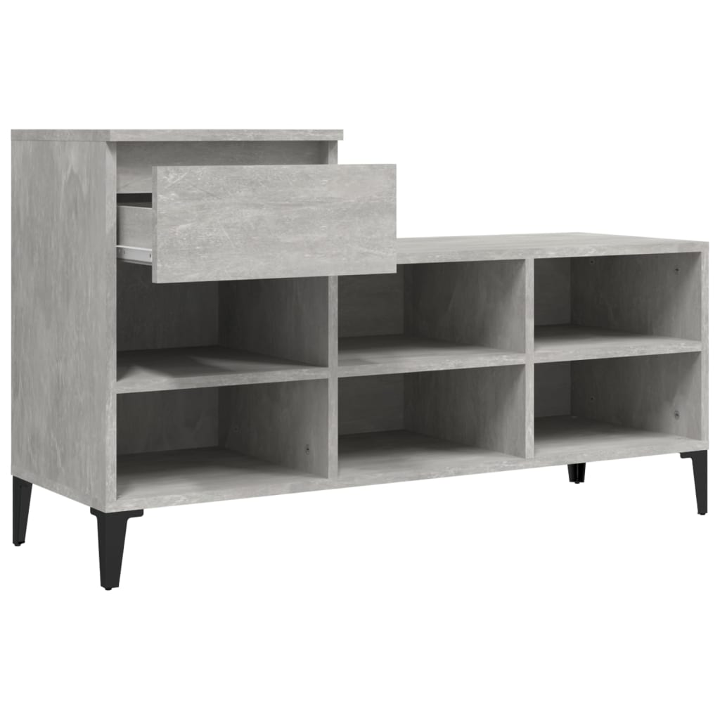 Shoe Cabinet Concrete Grey 102x36x60 cm Engineered Wood