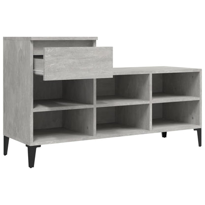 Shoe Cabinet Concrete Grey 102x36x60 cm Engineered Wood