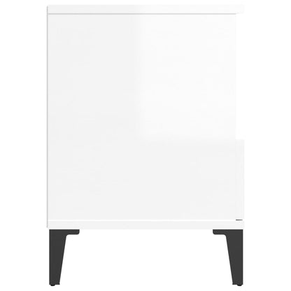 Bedside Cabinets 2 pcs High Gloss White 40x35x50 cm