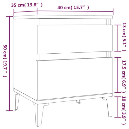Bedside Cabinets 2 pcs Grey Sonoma 40x35x50 cm