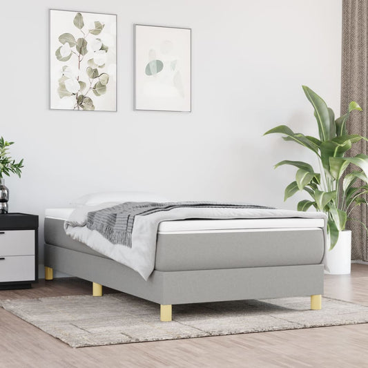 Bed Frame without Mattress Light Grey 90x200 cm Fabric