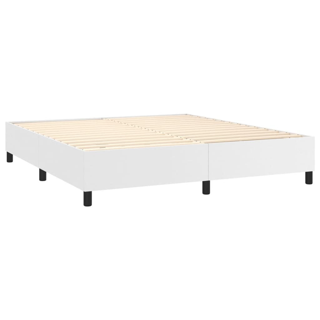 Bed Frame without Mattress White Super King Faux Leather (UK/IE/FI/NO only)